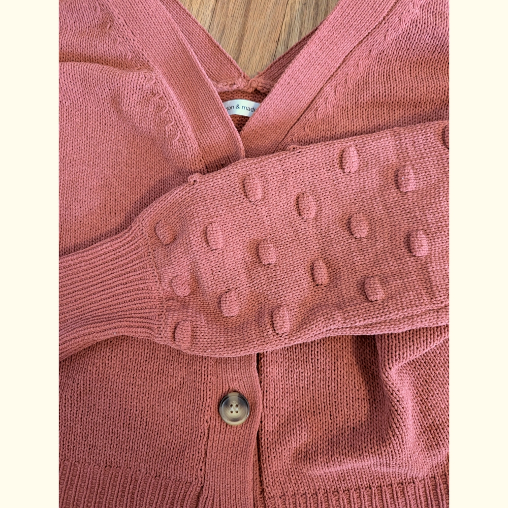 Women's Button-Up Sweater - Rust - Picture 5 of 10